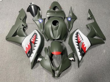 Requin Vert Mat & Rouge 07-08 Honda CBR600RR Carénage