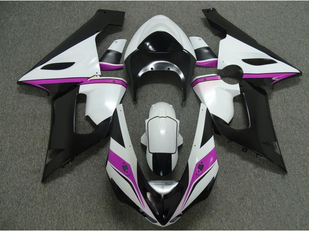 Rose Blanc & Noir 05-06 Kawasaki ZX6R Carénage