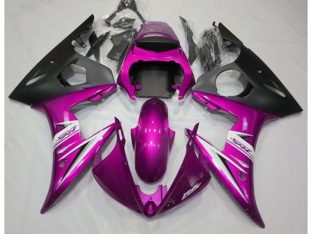 Rose Brillant & Blanc 03-04 Yamaha R6 Carénage Rose Brillant & Blanc 03-04 Yamaha R6 Carénage