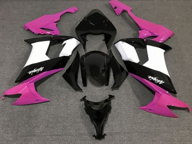 Rose Brillant Noir & Blanc 08-10 Kawasaki ZX10R Carénage