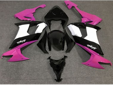 Rose Brillant Noir & Blanc 08-10 Kawasaki ZX10R Carénage
