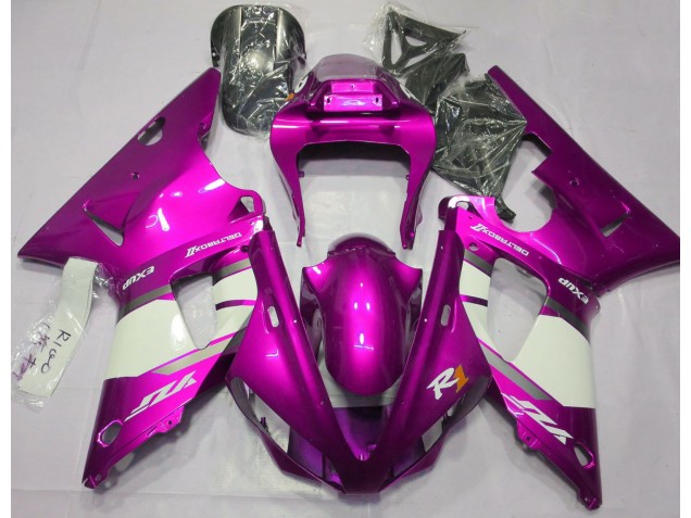Rose Vif & Blanc 00-01 Yamaha R1 Carénage Rose Vif & Blanc 00-01 Yamaha R1 Carénage