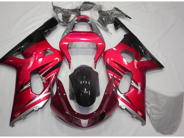 Rouge & Argent 01-03 Suzuki GSXR 600-750 Carénage Rouge & Argent 01-03 Suzuki GSXR 600-750 Carénage