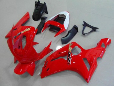Rouge & Blanc 03-04 Kawasaki ZX6R Carénage