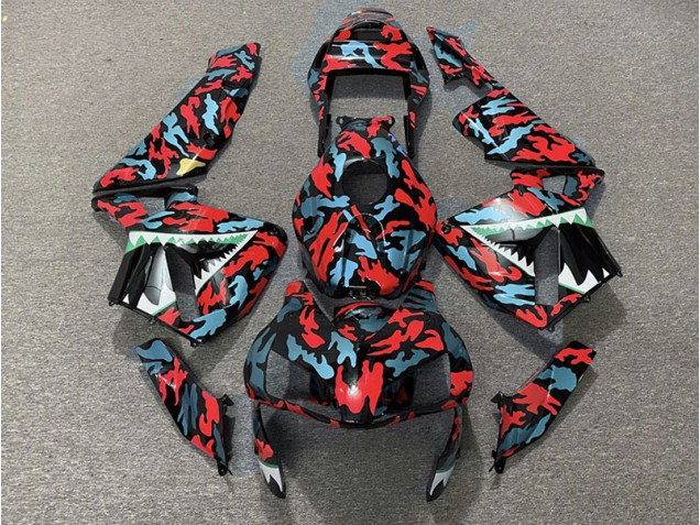 Rouge & Bleu Camo 03-04 Honda CBR600RR Carénage Rouge & Bleu Camo 03-04 Honda CBR600RR Carénage