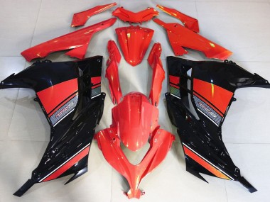 Rouge Bonbon & Noir 13-18 Kawasaki Ninja 300 Carénage
