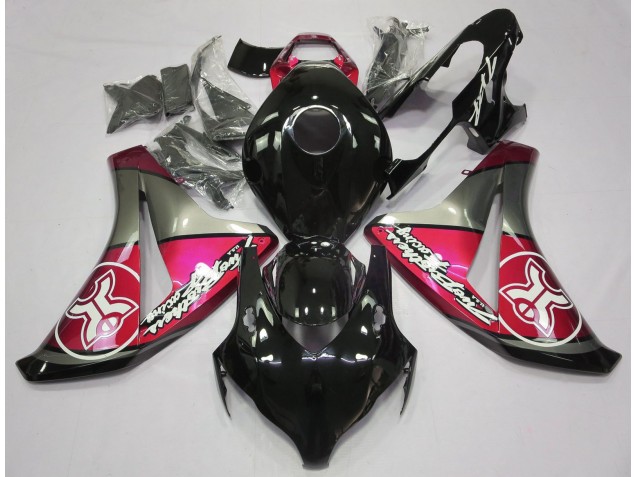 Rouge Bonbon Sur Noir Personnalisé 08-11 Honda CBR1000RR Carénage Rouge Bonbon Sur Noir Personnalisé 08-11 Honda CBR1000RR Carénage