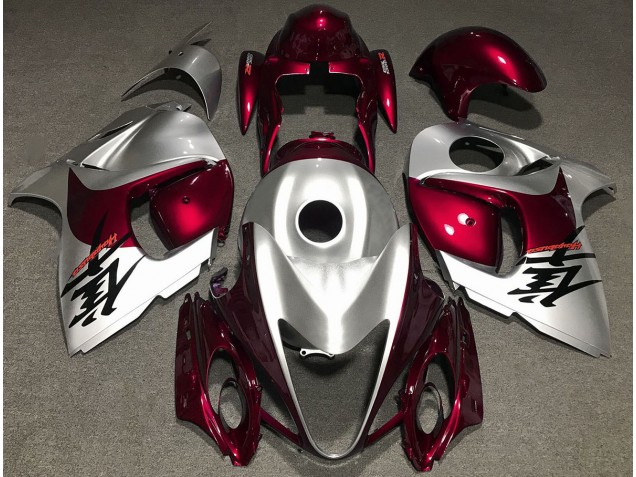 Rouge Brillant & Argent 08-20 Suzuki GSXR 1300 Carénage Rouge Brillant & Argent 08-20 Suzuki GSXR 1300 Carénage