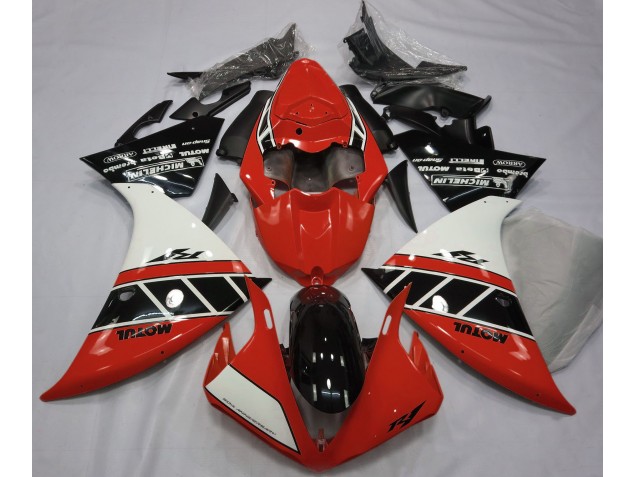 Rouge Brillant Blanc & Noir 12-14 Yamaha R1 Carénage