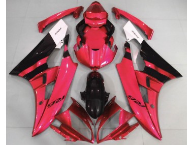 Rouge Brillant & Noir 06-07 Yamaha R6 Carénage