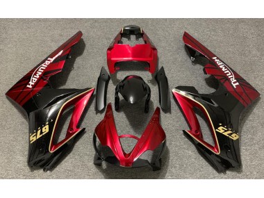 Rouge Brillant & Noir 09-12 Triumph Daytona 675 Carénage