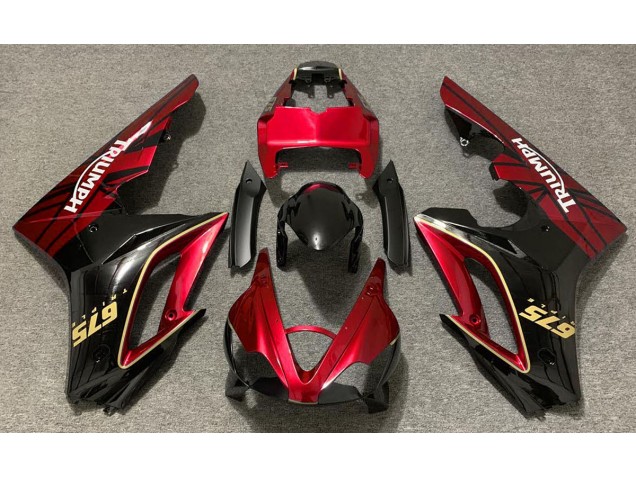 Rouge Brillant & Noir 09-12 Triumph Daytona 675 Carénage Rouge Brillant & Noir 09-12 Triumph Daytona 675 Carénage