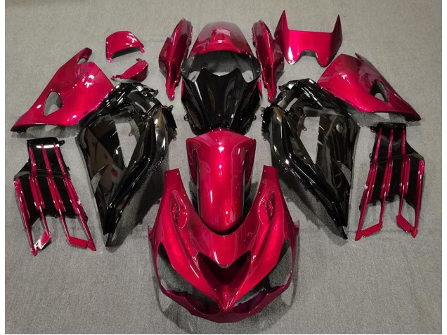 Rouge Brillant & Noir 12-21 Kawasaki ZX14R Carénage