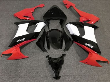 Rouge Brillant Noir & Blanc 08-10 Kawasaki ZX10R Carénage