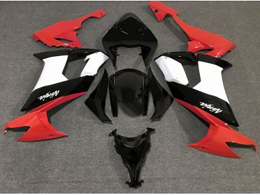 Rouge Brillant Noir & Blanc 08-10 Kawasaki ZX10R Carénage