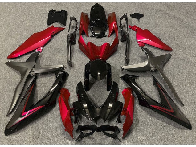 Rouge Brillant & Vert R 08-10 Suzuki GSXR 600-750 Carénage Rouge Brillant & Vert R 08-10 Suzuki GSXR 600-750 Carénage