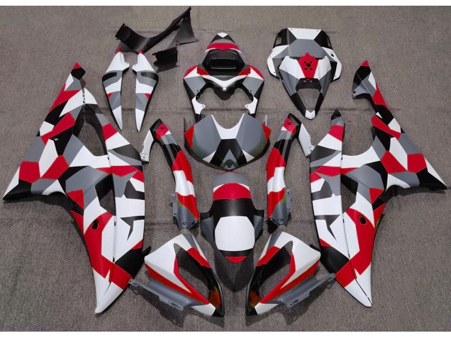Rouge Camouflage Uni 08-16 Yamaha R6 Carénage Rouge Camouflage Uni 08-16 Yamaha R6 Carénage