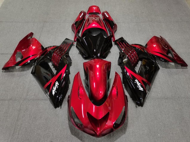 Rouge Feu & Noir 06-11 Kawasaki ZX14R Carénage Rouge Feu & Noir 06-11 Kawasaki ZX14R Carénage