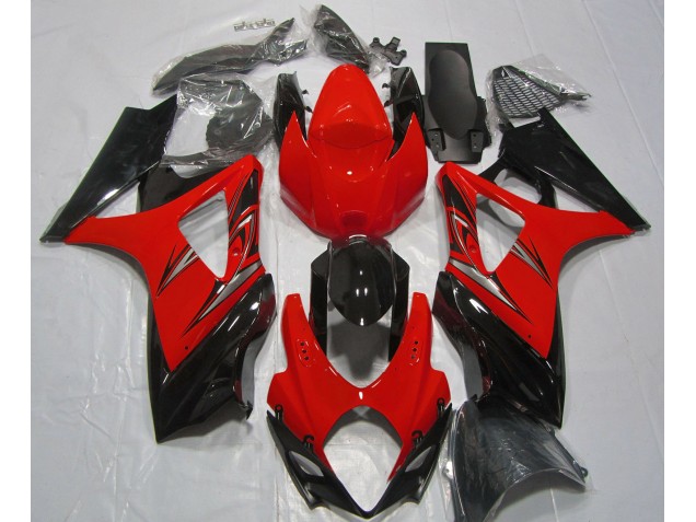 Rouge Lave & Noir 07-08 Suzuki GSXR 1000 Carénage Rouge Lave & Noir 07-08 Suzuki GSXR 1000 Carénage