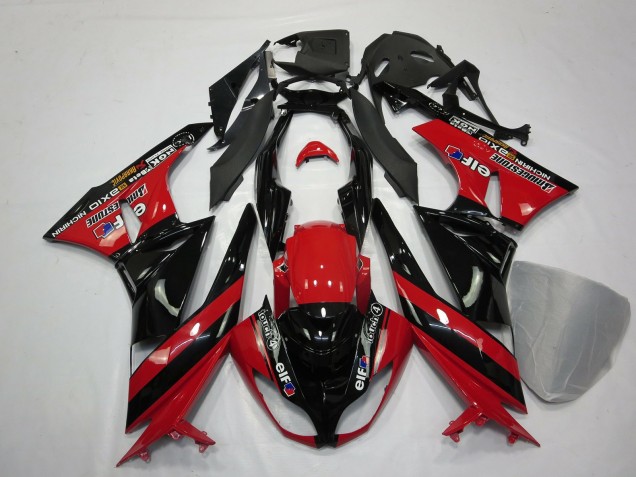 Rouge Noir 09-12 Kawasaki ZX6R Carénage Rouge Noir 09-12 Kawasaki ZX6R Carénage