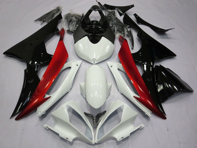 Rouge Noir & Blanc 08-16 Yamaha R6 Carénage Rouge Noir & Blanc 08-16 Yamaha R6 Carénage