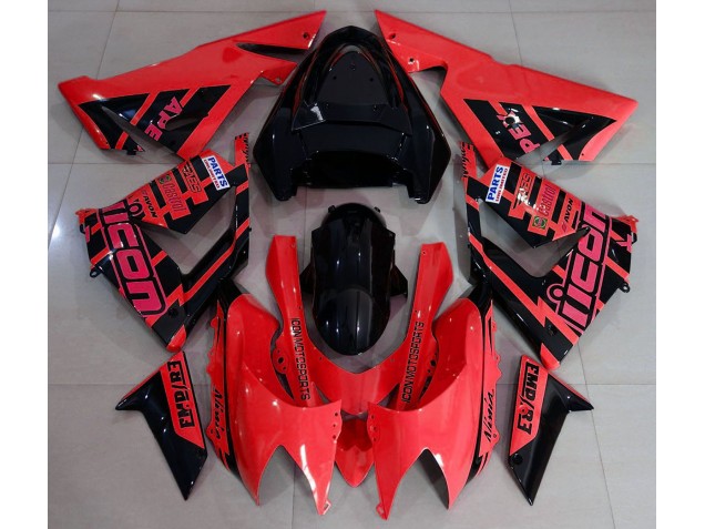 Rouge & Noir & Logos 04-05 Kawasaki ZX10R Carénage Rouge & Noir & Logos 04-05 Kawasaki ZX10R Carénage