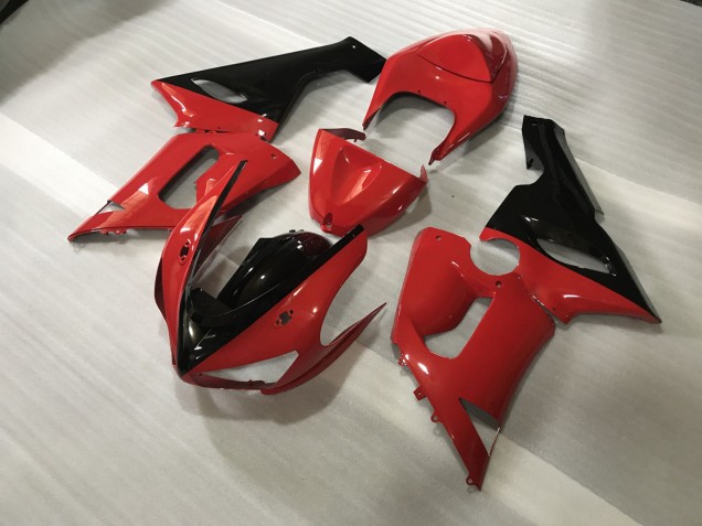 Rouge & Noir Personnalisés 05-06 Kawasaki ZX6R Carénage Rouge & Noir Personnalisés 05-06 Kawasaki ZX6R Carénage