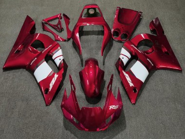 Rouge Profond & Blanc 98-02 Yamaha R6 Carénage