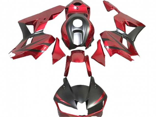 Rouge Profond & Noir Mat 13-23 Honda CBR600RR Carénage Rouge Profond & Noir Mat 13-23 Honda CBR600RR Carénage
