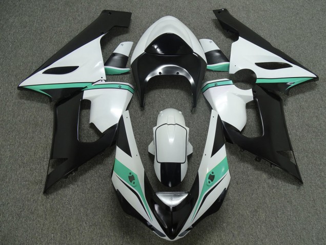 Sarcelle Blanc & Noir 05-06 Kawasaki ZX6R Carénage