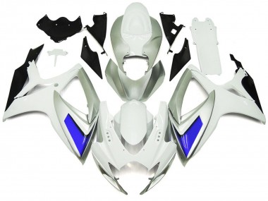 Style Argenté Blanc & Bleu Brillant 06-07 Suzuki GSXR 600-750 Carénage