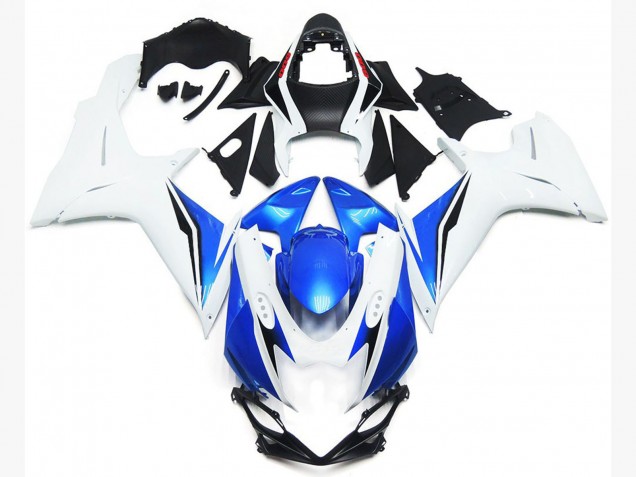 Style Blanc Brillant & Bleu 11-24 Suzuki GSXR 600-750 Carénage Style Blanc Brillant & Bleu 11-24 Suzuki GSXR 600-750 Carénage