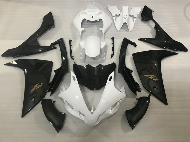 Style Blanc & Fibre De Carbone 07-08 Yamaha R1 Carénage Style Blanc & Fibre De Carbone 07-08 Yamaha R1 Carénage