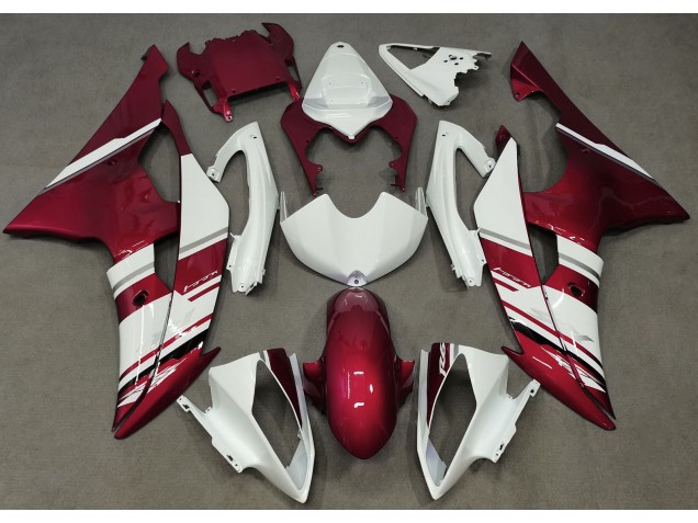 Style Blanc & Rouge Brillant OEM 08-16 Yamaha R6 Carénage Style Blanc & Rouge Brillant OEM 08-16 Yamaha R6 Carénage