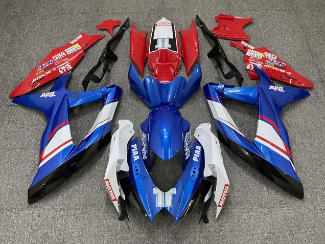 Style Personnalisé Brillant Rouge Bleu & Blanc 08-10 Suzuki GSXR 600-750 Carénage Style Personnalisé Brillant Rouge Bleu & Blanc 08-10 Suzuki GSXR 600-750 Carénage