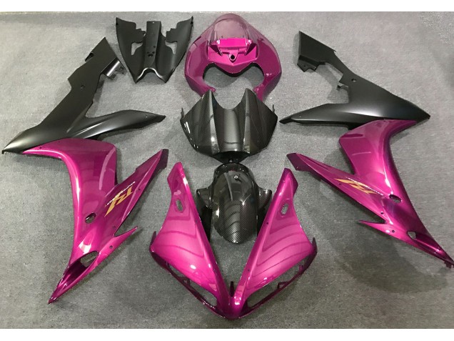 Style Rose Vif & Fibre De Carbone 04-06 Yamaha R1 Carénage Style Rose Vif & Fibre De Carbone 04-06 Yamaha R1 Carénage