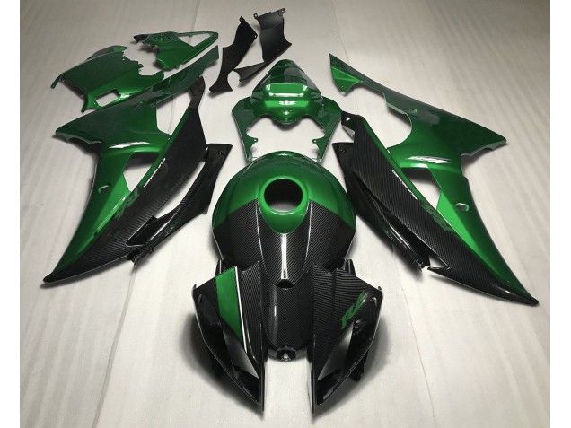 Vert Avec Style Fibre De Carbone 08-16 Yamaha R6 Carénage Vert Avec Style Fibre De Carbone 08-16 Yamaha R6 Carénage