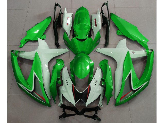 Vert Brillant & Blanc 08-10 Suzuki GSXR 600-750 Carénage Vert Brillant & Blanc 08-10 Suzuki GSXR 600-750 Carénage
