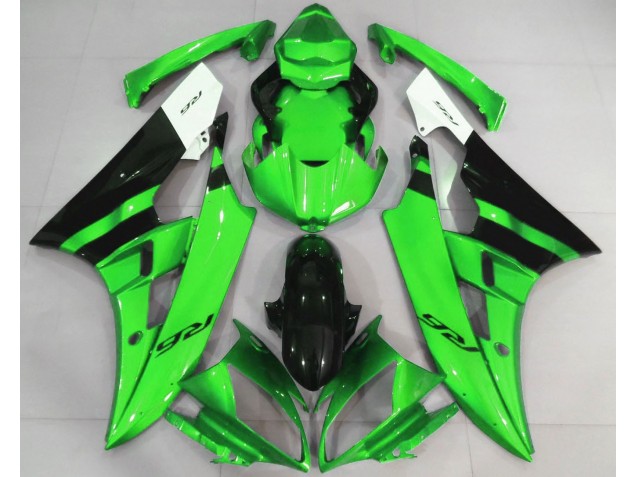 Vert Brillant & Noir 06-07 Yamaha R6 Carénage Vert Brillant & Noir 06-07 Yamaha R6 Carénage