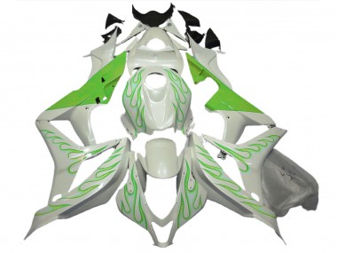 Vert Lime Flamme Sur Blanc 07-08 Honda CBR600RR Carénage