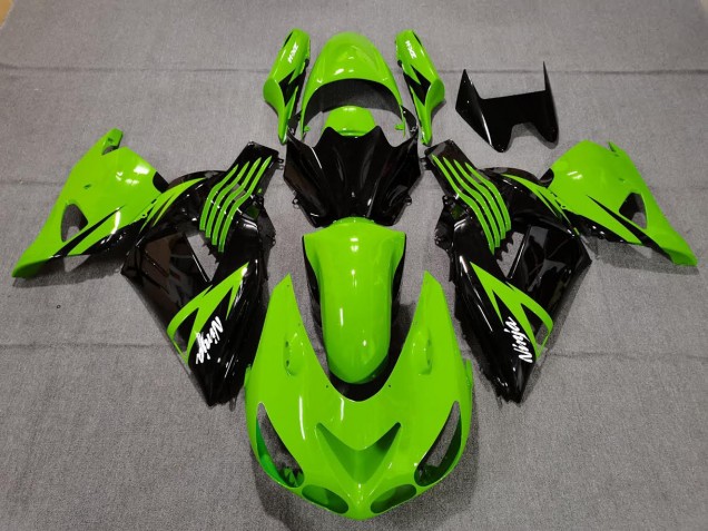 Vert Lime & Noir 06-11 Kawasaki ZX14R Carénage