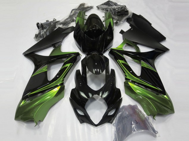 Vert Électrique & Noir Brillant 07-08 Suzuki GSXR 1000 Carénage Vert Électrique & Noir Brillant 07-08 Suzuki GSXR 1000 Carénage