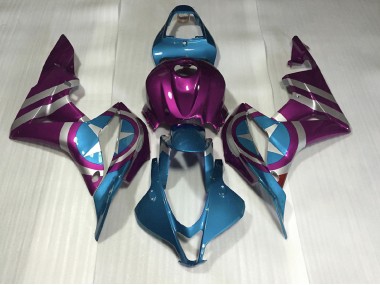 Violet & Bleu Clair Captain America 07-08 Honda CBR600RR Carénage