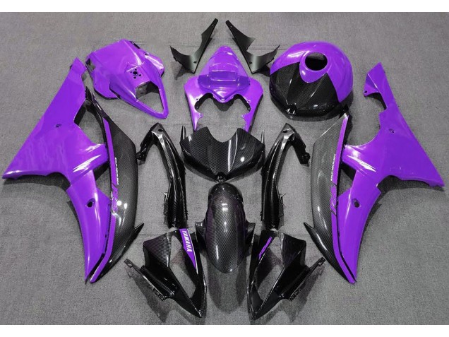 Violet Brillant & Fibre De Carbone 08-16 Yamaha R6 Carénage Violet Brillant & Fibre De Carbone 08-16 Yamaha R6 Carénage