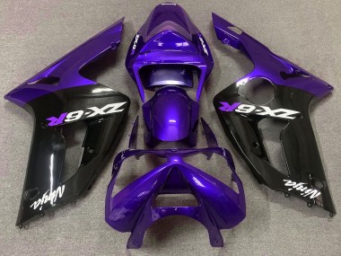Violet Brillant & Noir 03-04 Kawasaki ZX6R Carénage
