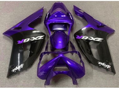 Violet Brillant & Noir 03-04 Kawasaki ZX6R Carénage