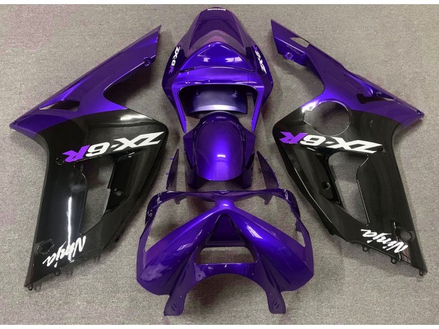 Violet Brillant & Noir 03-04 Kawasaki ZX6R Carénage