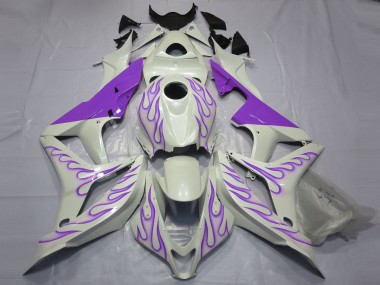 Violet Flamme Sur Blanc 07-08 Honda CBR600RR Carénage