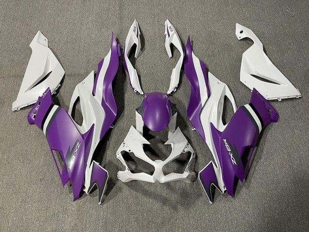 Violet Mat & Blanc 19-23 Kawasaki ZX6R Carénage Violet Mat & Blanc 19-23 Kawasaki ZX6R Carénage