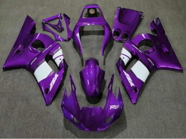 Violet Profond & Blanc 98-02 Yamaha R6 Carénage Violet Profond & Blanc 98-02 Yamaha R6 Carénage